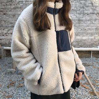 Two-tone Fleece Zip-up Jacket