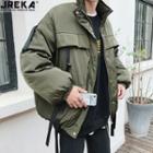 Loose-fit Tie-accent Puffer Jacket