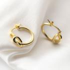 Knot Sterling Silver Hoop Earring 1 Pair - S925 Silver - Gold - One Size