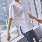 Elbow-sleeve Mesh Sports Top