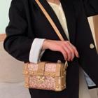 Glitter Faux Leather Box Crossbody Bag