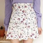 High-waist Ruffled Floral A-line Miniskirt