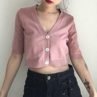 Cropped Short-sleeve Cardigan