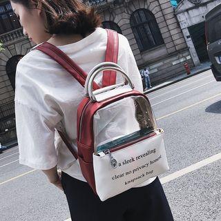 Transparent Panel Lettering Backpack