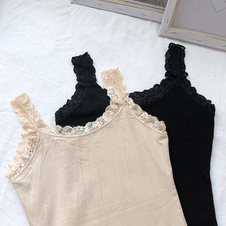 Lace Fleece-lined Sleeveless Top