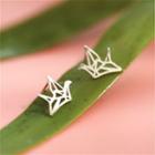 Origami Crane Sterling Silver Earring