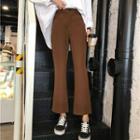 Plain Cropped Boot-cut Pants