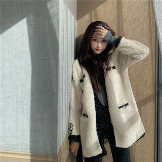 Single-breasted Fleece Jacket Off-white - One Size