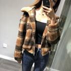 Plaid Fleece Zip Jacket