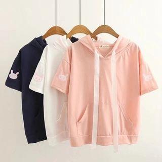 Rabbit Ear Hood Short-sleeve T-shirt