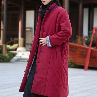 Padded Frog-buttoned Long Coat