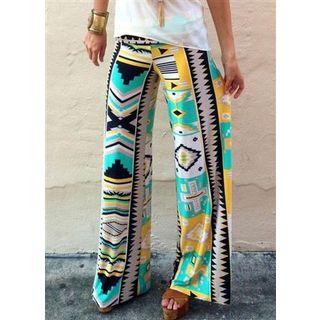 Geometric Printed Wide-leg Pants