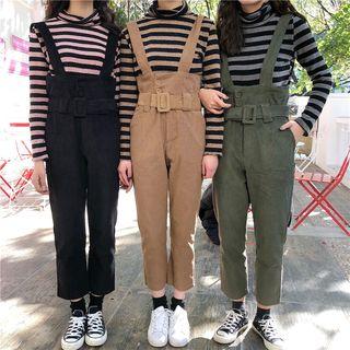 Set: Striped Top + Buckled Jumper Pants