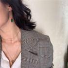 Emerald Rhinestone Asymmetrical Earrings