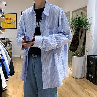 Pocket Front Pinstripe Long Sleeve Shirt