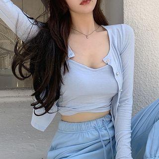 Light Jacket / Plain Pants / Camisole Top