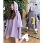 Mock Two-piece Moon Print Hoodie