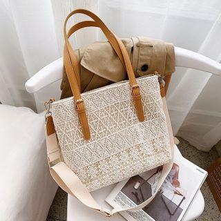 Lace Tote Bag With Shoulder Strap