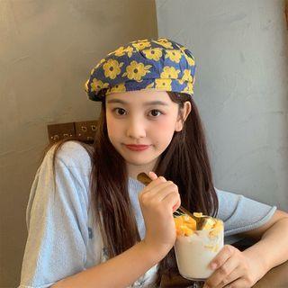 Knit Print Beret