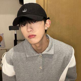 Smiley Face Embroidered Cap Black - One Size