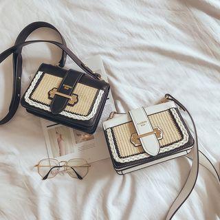 Woven Panel Crossbody Bag