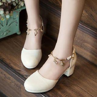 Fringe Ankle Strap Pumps