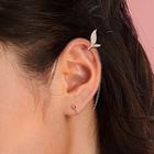 Mermaid Tail Rhinestone Cuff Earring 1 Pc - Silver - One Size
