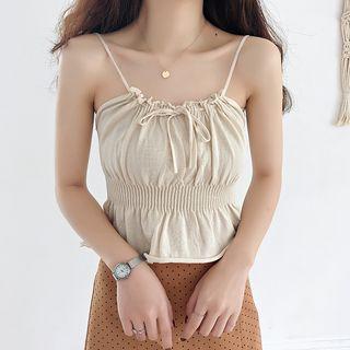 Spaghetti Strap Frill Trim Knit Top