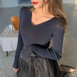 Glitter Ribbed Cardigan