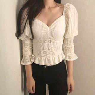 Sweetheart Neckline Lace Blouse
