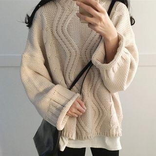Wide-sleeve Drop Shoulder Sweater