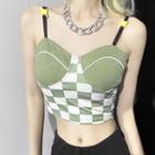 Checker Print Cropped Camisole Top