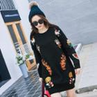 Embroidered Long Sweater