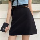 High-waist Cutout Mini A-line Skirt