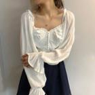 Cold-shoulder Blouse / High-waist Shorts