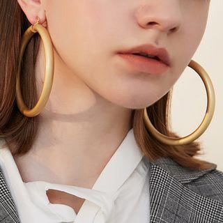Matte Hoop Earring 1 Pair - As Shown In Figure - One Size