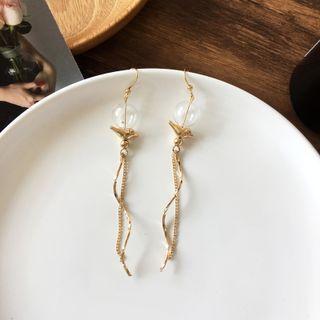 Bird Drop Ear Stud 1 Pair - Gold - One Size