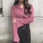 Stitching V-neck Blouse