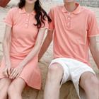Couple Matching Short-sleeve Polo Shirt / A-line Dress / Shorts