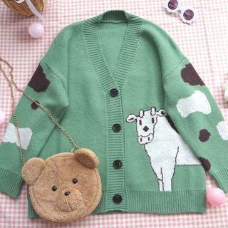Cow Print Knit Jacket