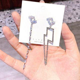 Non-matching Rhinestone Lightning Dangle Earring As Shown In Figure - One Size