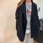 Long-sleeve Loose-fit Blazer Black - One Size