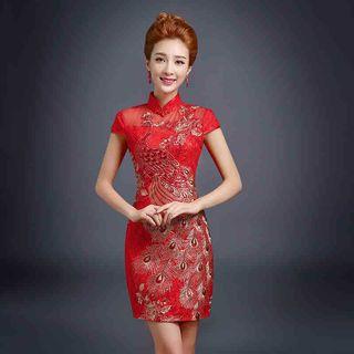 Embroidery Short Cheongsam