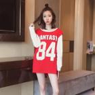 Printed Mock Two-piece Long-sleeve T-shirt
