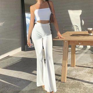 High-waist Cutout Flared Pants