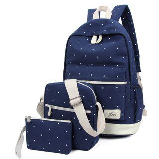 Set: Dotted Backpack + Bodycross Bag + Pouch