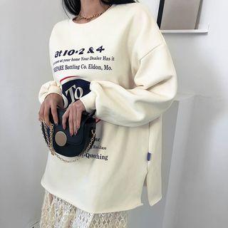 Letter Print Cut-hem Sweatshirt