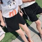 Couple Matching Contrast Trim Shorts