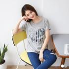 Heart Printed Cotton Graphic Tee