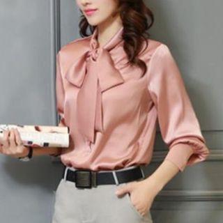 Ribbon Satin Shirt